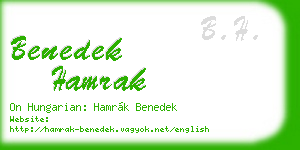 benedek hamrak business card