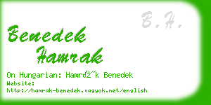 benedek hamrak business card